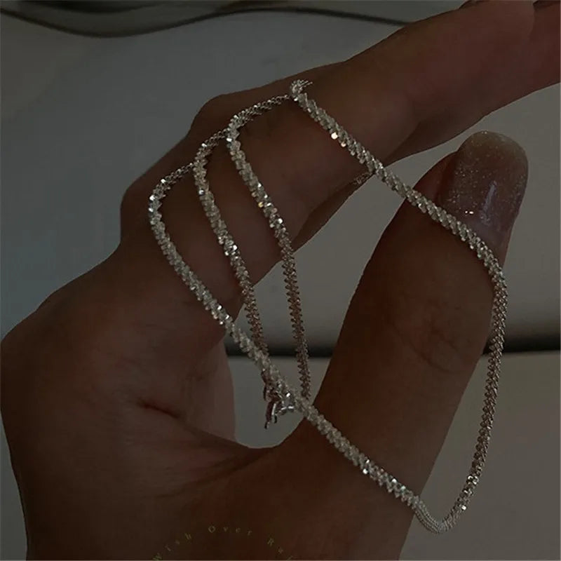 Necklace for Women Silver Color Clavicle