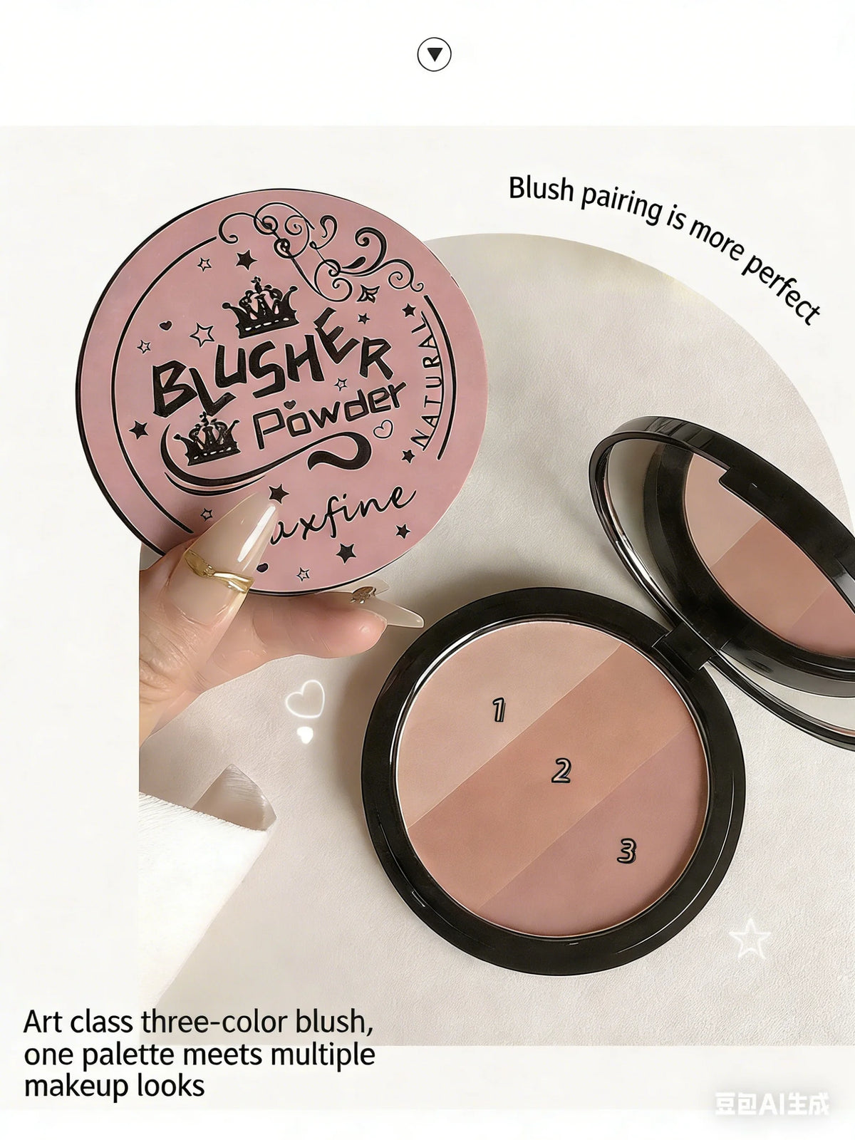 3 Colors Gray Trimming Palette Blush Palette Exquisite Matte Nose Shadow Eye Shadow Brightening Contour Trimming Palette
