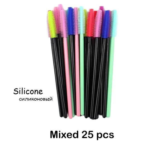 Makeup 25pcs Silicone Mascara Wands