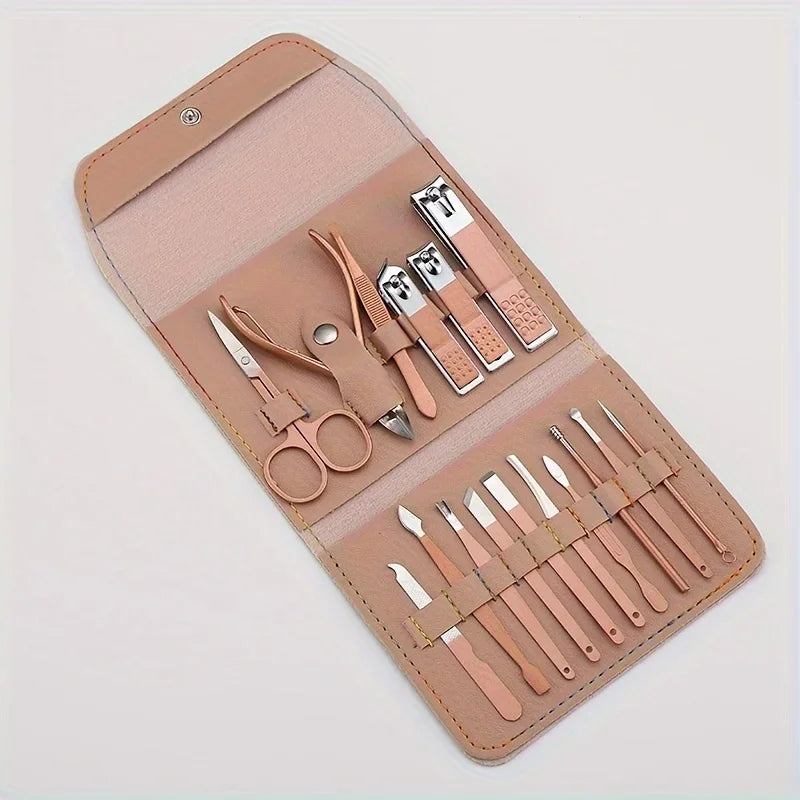 16pcs Professional Nail Clippers and Cuticle Nippers Set with Travel Case Manicure Set Pedicure Sets Nail Clippers ''hayoutopy''