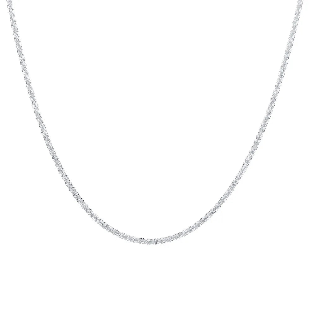 Silver Color Sparkling Necklace For Women's