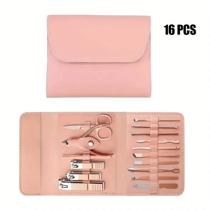 16pcs Professional Nail Clippers and Cuticle Nippers Set with Travel Case Manicure Set Pedicure Sets Nail Clippers ''hayoutopy''
