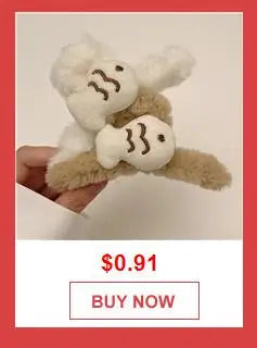 Cartoon Bear Plush Hair Claw Faux Fur Large Shark Clip Korean Autumn And Winter Claw Clip Fashion INS Crab Clip New Barrettes ''hayoutopy''