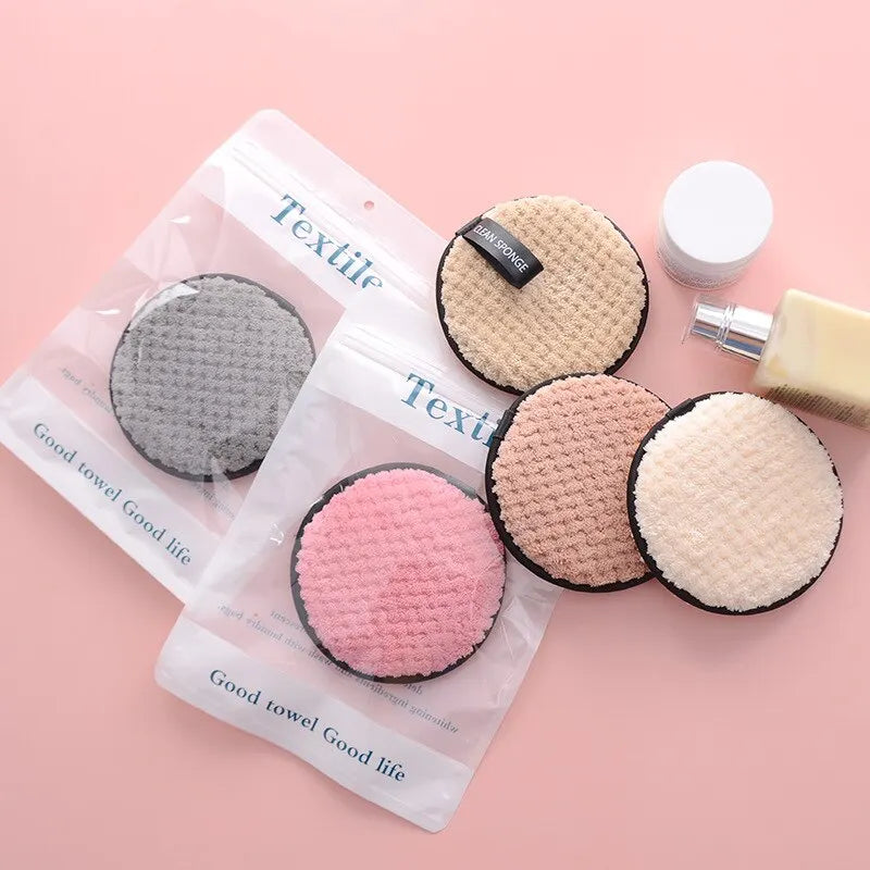 4PCS Makeup Remover Microfiber Cotton Pad Cosmetics Washable Makeup Towel Cleaning Sponge Skin Care Tool Makeup Remover and Faci '' hayoutopy''