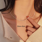 Silver Color Sparkling Necklace For Women's