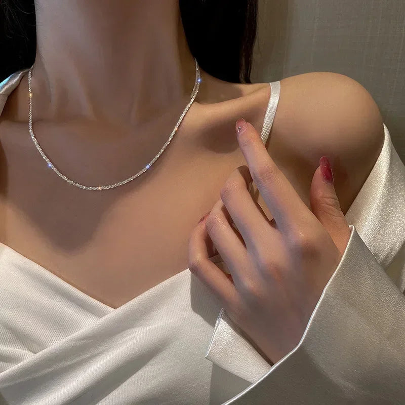 Necklace for Women Silver Color Clavicle