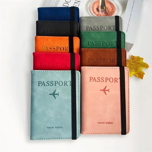 Women Men RFID Vintage Business Passport Covers Holder Multi-Function ID Bank Card PU Leather Wallet Case Travel Accessories ''hayoutopy''