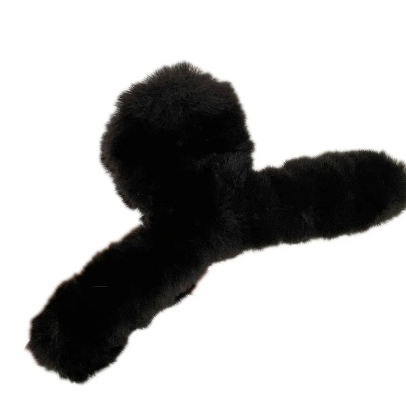 Cartoon Bear Plush Hair Claw Faux Fur Large Shark Clip Korean Autumn And Winter Claw Clip Fashion INS Crab Clip New Barrettes ''hayoutopy''