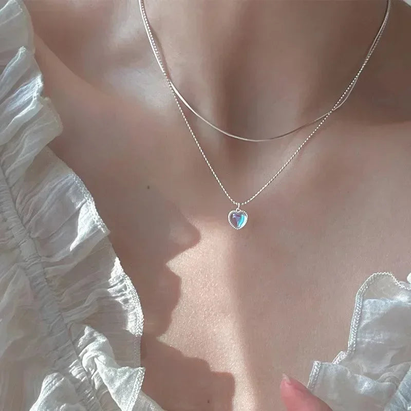 Necklace for Women Silver Color Clavicle