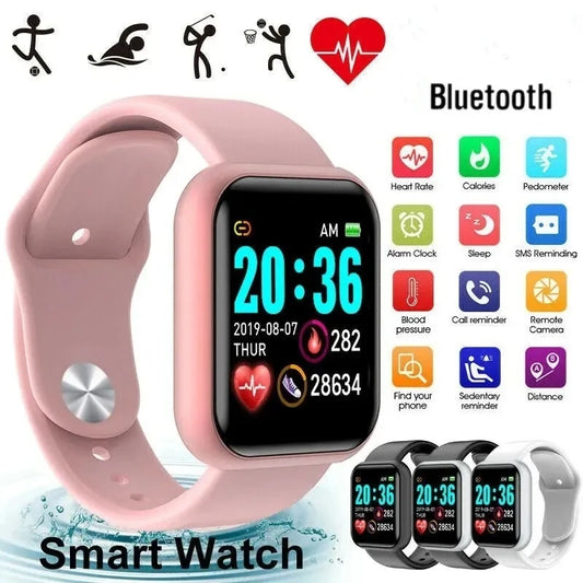 Watch smate For Women Men Wristwatch Bluetooth Connected Phone Player Music Fitness Sport Bracelet Sleep Monitor Digital Watches 'hayoutopy'