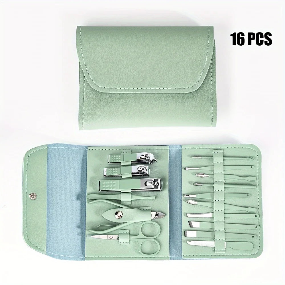16pcs Professional Nail Clippers and Cuticle Nippers Set with Travel Case Manicure Set Pedicure Sets Nail Clippers ''hayoutopy''