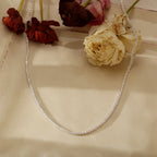 Silver Color Sparkling Necklace For Women's