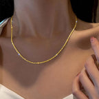 Silver Color Sparkling Necklace For Women's