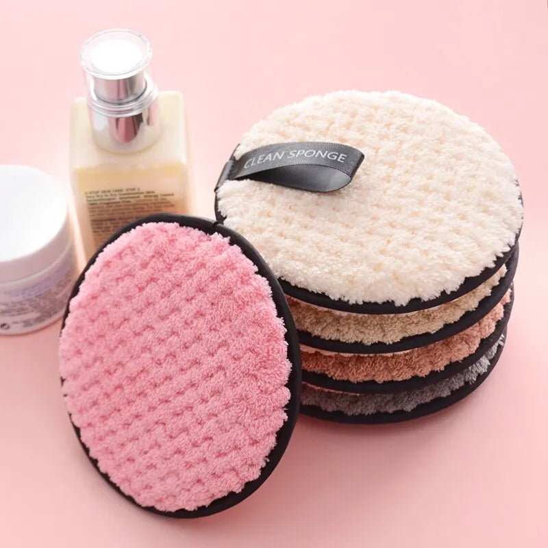 4PCS Makeup Remover Microfiber Cotton Pad Cosmetics Washable Makeup Towel Cleaning Sponge Skin Care Tool Makeup Remover and Faci '' hayoutopy''