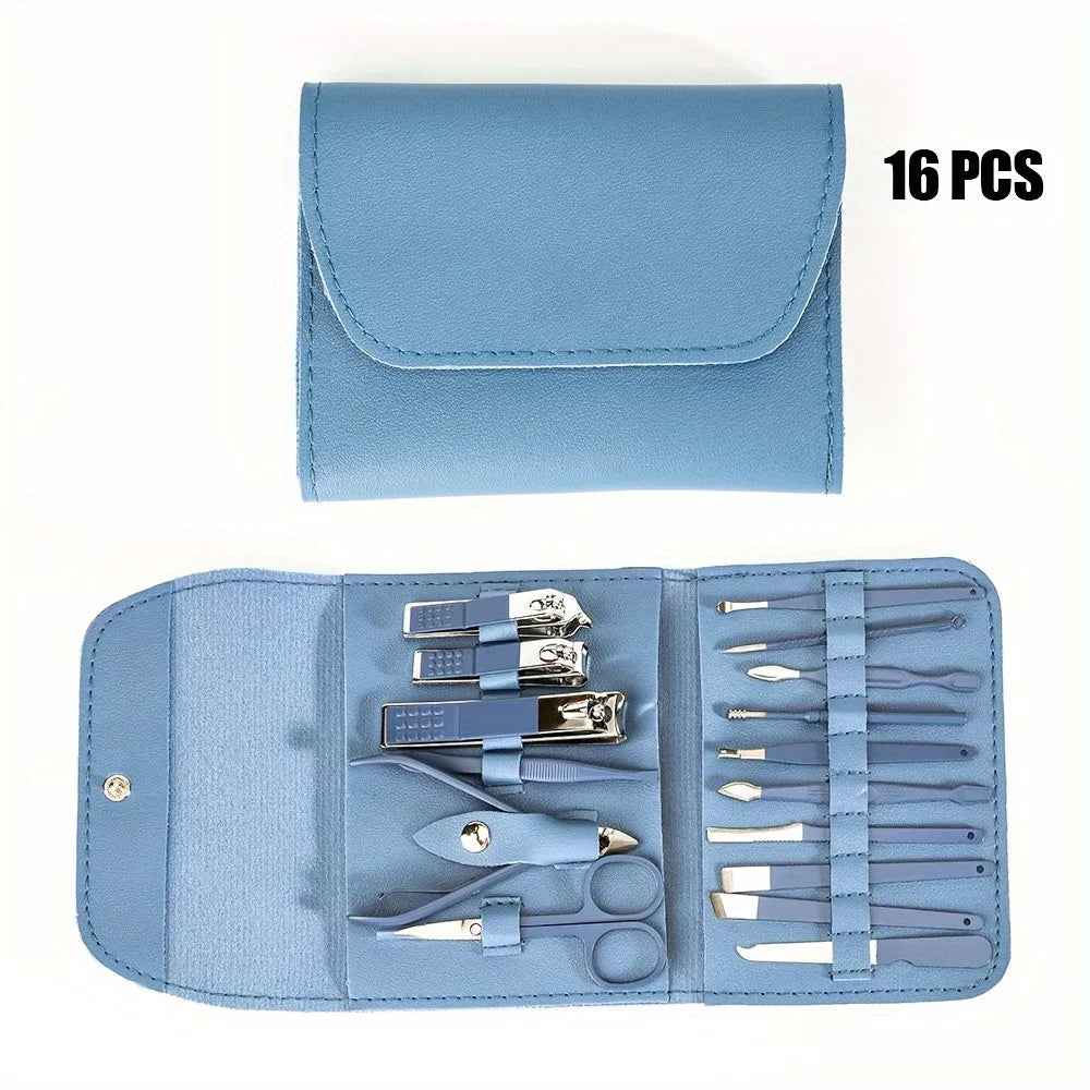 16pcs Professional Nail Clippers and Cuticle Nippers Set with Travel Case Manicure Set Pedicure Sets Nail Clippers ''hayoutopy''