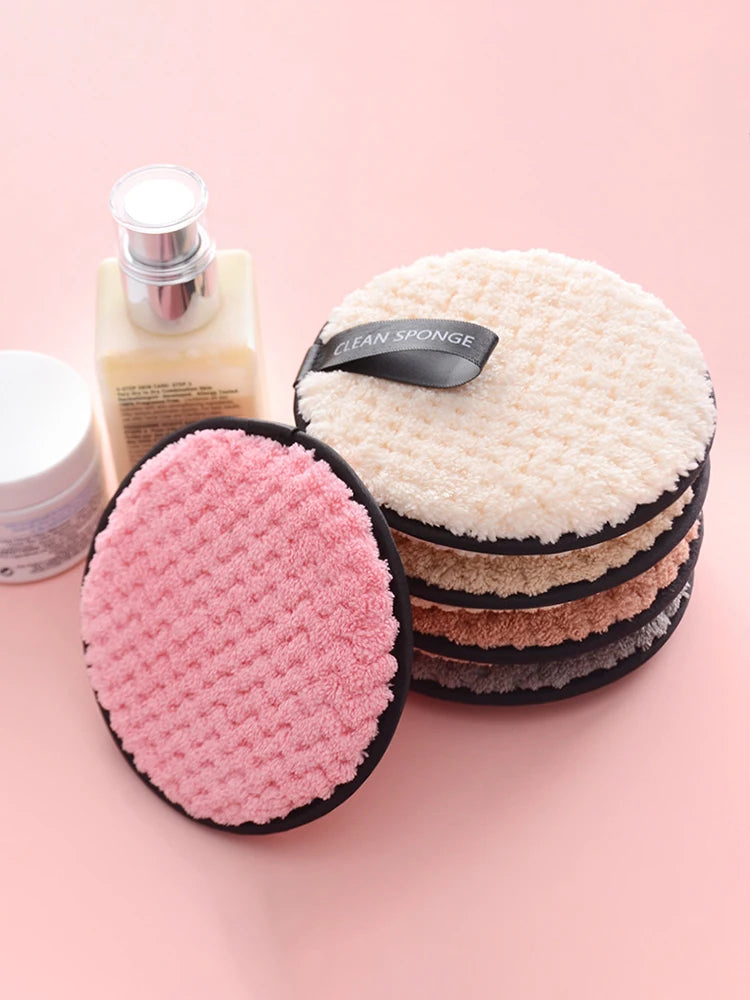 4PCS Makeup Remover Microfiber Cotton Pad Cosmetics Washable Makeup Towel Cleaning Sponge Skin Care Tool Makeup Remover and Faci '' hayoutopy''