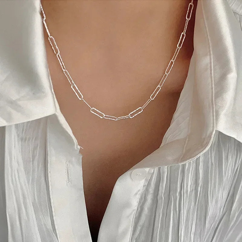 Necklace for Women Silver Color Clavicle