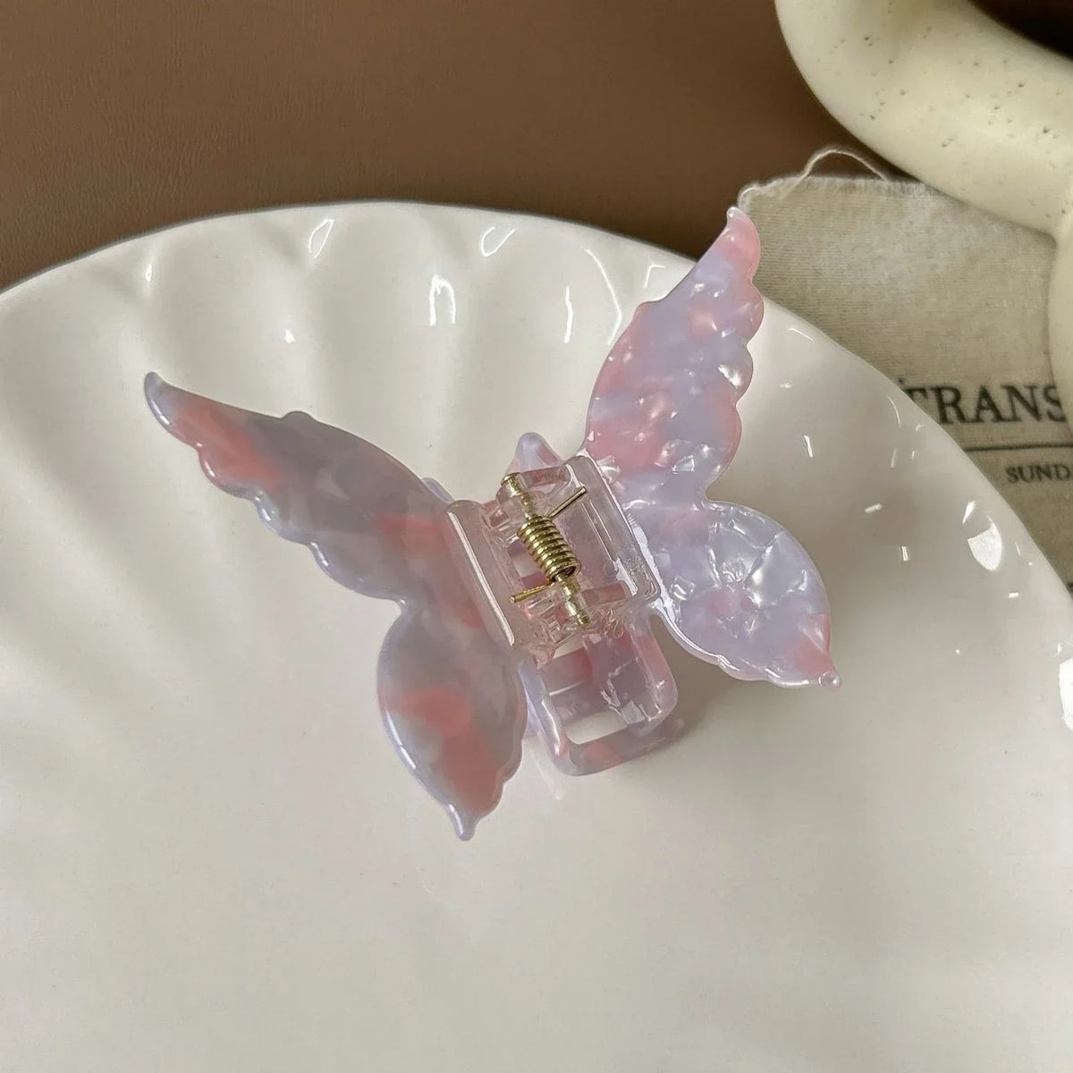 Women Sweet Acétate Fiber Hair Clamps Rétro colorfut