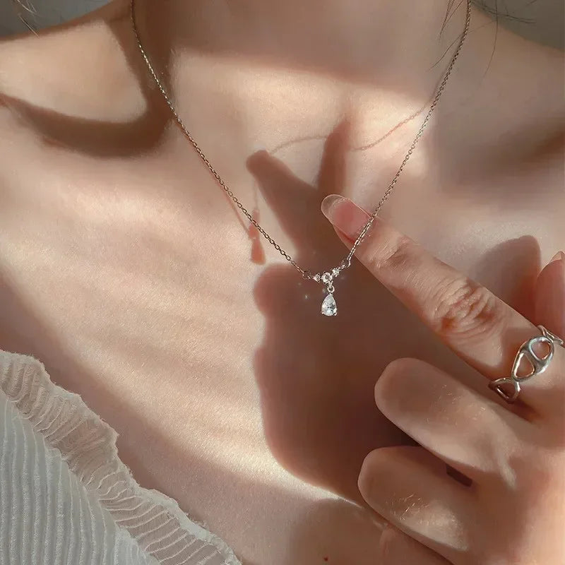Necklace for Women Silver Color Clavicle