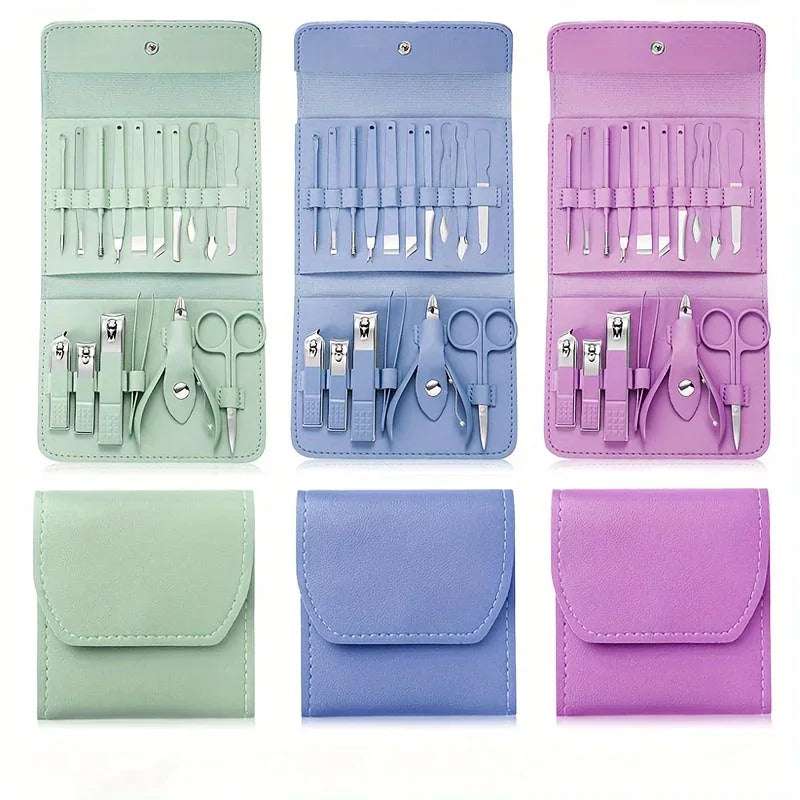 16pcs Professional Nail Clippers and Cuticle Nippers Set with Travel Case Manicure Set Pedicure Sets Nail Clippers ''hayoutopy''