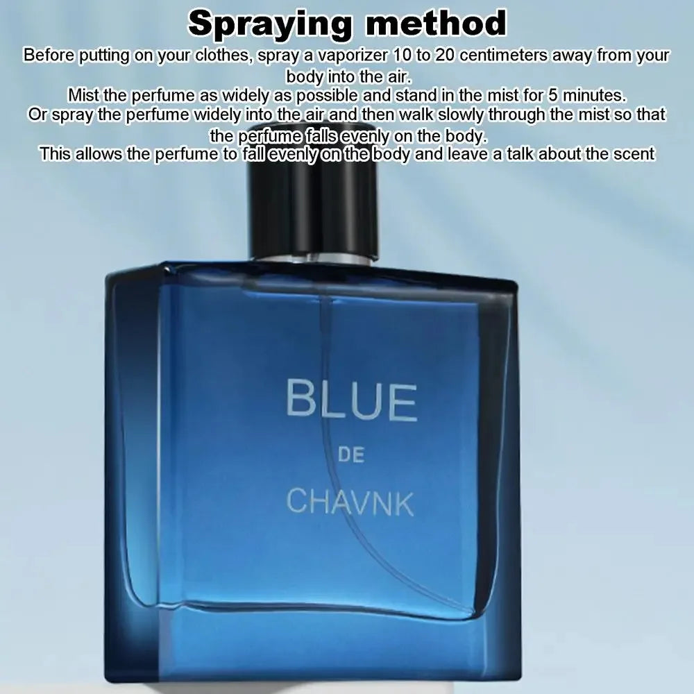 Classic Blue De Chavnk Eau De Parfum 50ml/100ml Pheromone Perfume for Men Gentleman Attract Women Body Spray Azure Fragrance