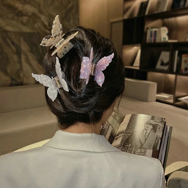 Women Sweet Acétate Fiber Hair Clamps Rétro colorfut