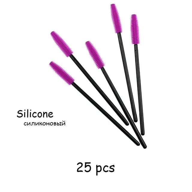 Makeup 25pcs Silicone Mascara Wands